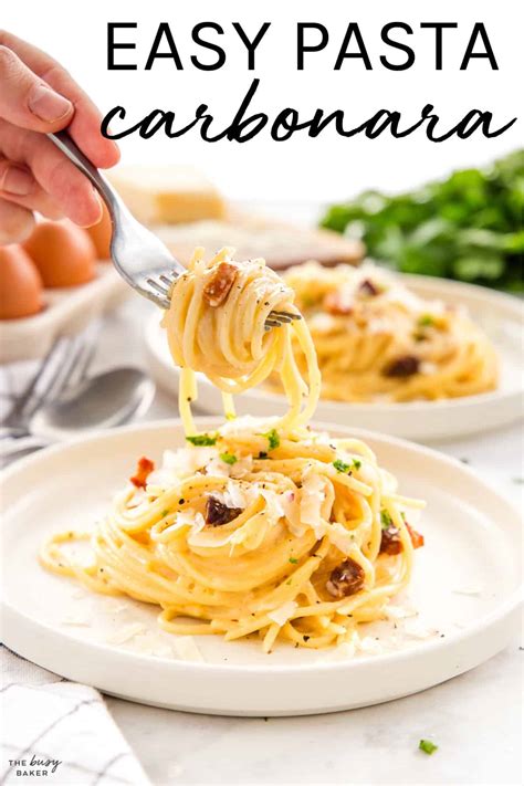 Easy Pasta Carbonara - The Busy Baker