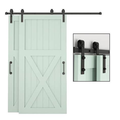 Buy WINSOON 305cm Single Track Barn Door Bypass Track Kit for Double ...