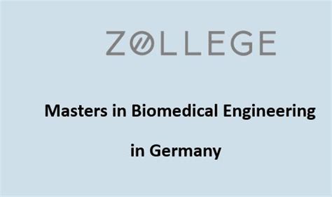 Masters in Biomedical Engineering in Germany: Universities, Fees ...