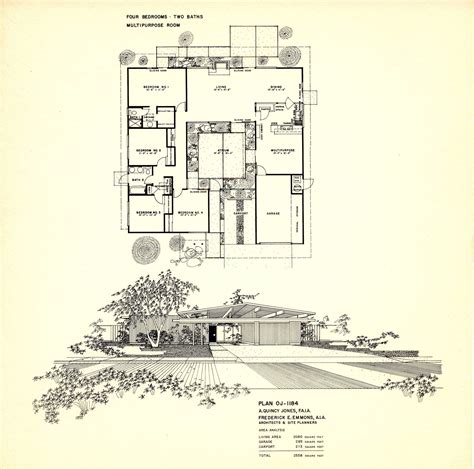 Eichler house plans, Mid century modern house plans, Modern floor plans