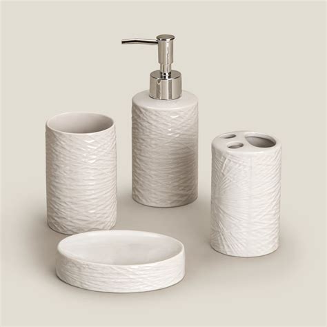 Buy Linique Off White Bath Set of 4 Online – Address Home