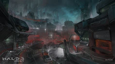 Image - Halo-3-odst-concept-art-destroyed-city-at-night.jpg | Halo ...