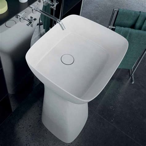 Modern freestanding sink in pottery made in Italy, Firmino