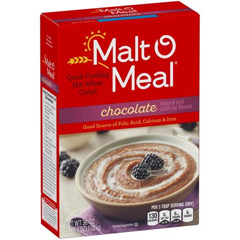 Malt-O-Meal Hot Wheat Cereal, Chocolate Flavor, Breakfast Essential ...
