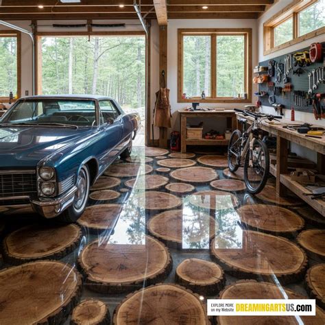 The art of crafting Wood Epoxy Garage Flooring with Log Slices