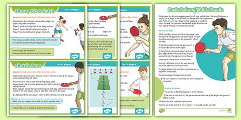 Table Tennis Activities | Games Pack - Activity Cards | KS2