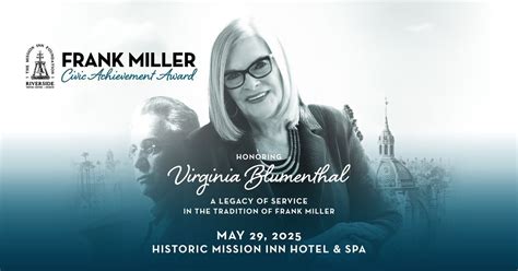 Frank Miller Civic Achievement Award - Virginia Blumenthal , The ...
