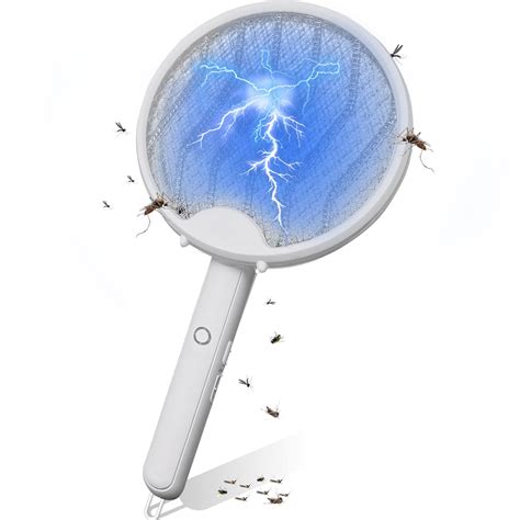 GIGAWATTS Mosquito Racket with LED Light USB Charging Electric Handheld ...