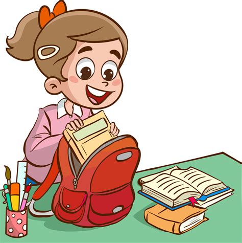 Child Getting Ready For School Clipart