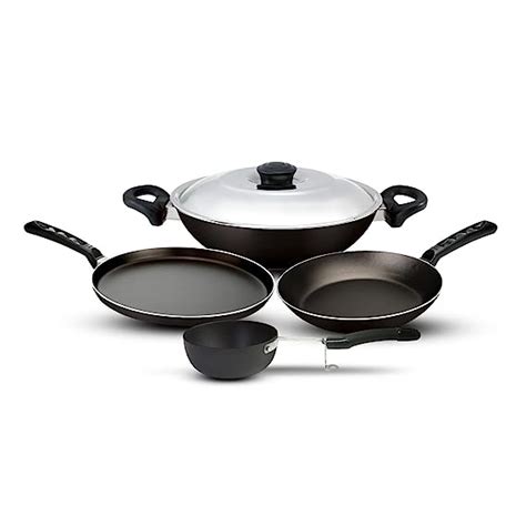 Buy Nirlep Aspa Happiness Cookware Set 5 pcs,1 Fry Pan,1 Tawa,1 Kadhai ...