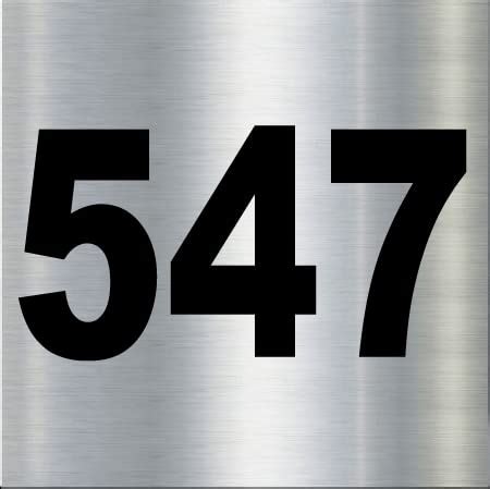 Number Plate 547 Room, Door No,Rack Numbers Warehouse, Steel Brushed ...