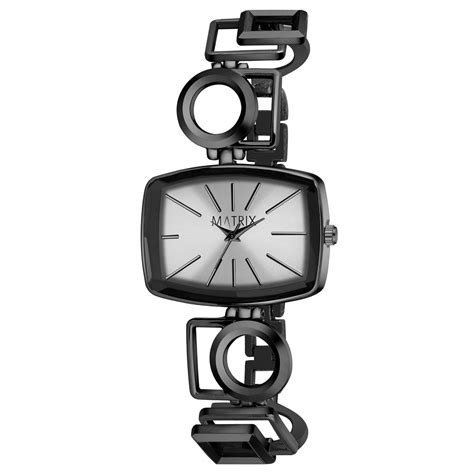 Matrix Stainless Steel Blush Collection | Minimalistic Black Dial With ...