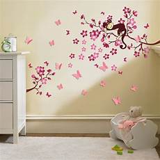 Butterfly Wall Decals by 3d Butterfly Pink Flower Wall Stickers Children Butterfly Wall Decals