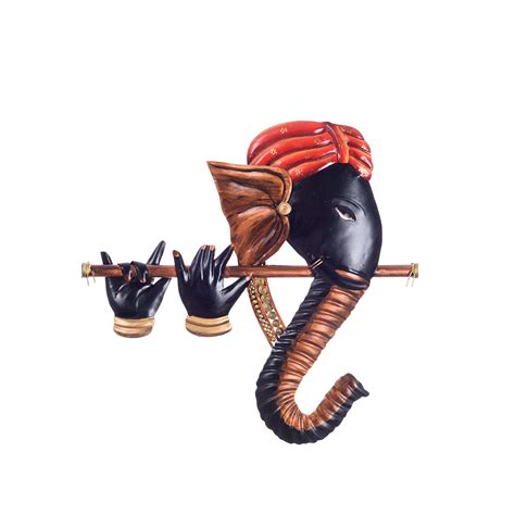 Wrought Iron Bansuri Ganesha Wall Hanging - eCraftIndia Online
