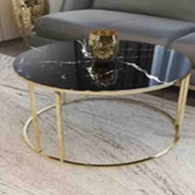 BH Engineered White & Black Marble Nesting Table - BuildHUB