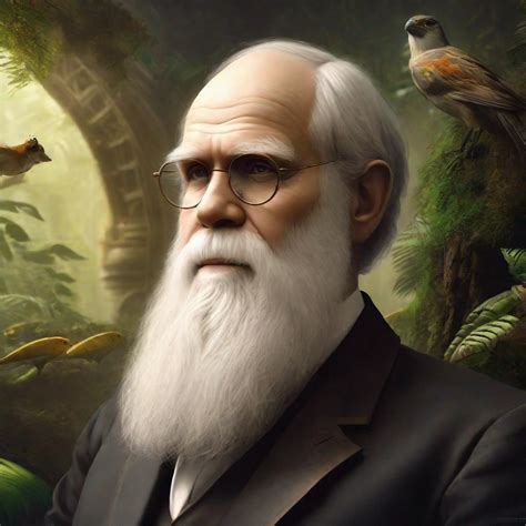 Portrait of biologist Charles Darwin, Sci fi, 4k, ul...