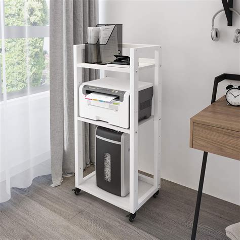 Natwind 20.8 x 13.8 x 40 inches 3-Tier Movable Printer Stand with ...