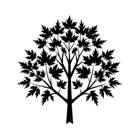 Black silhouette of maple leaves silhouette illustration isolated on ...