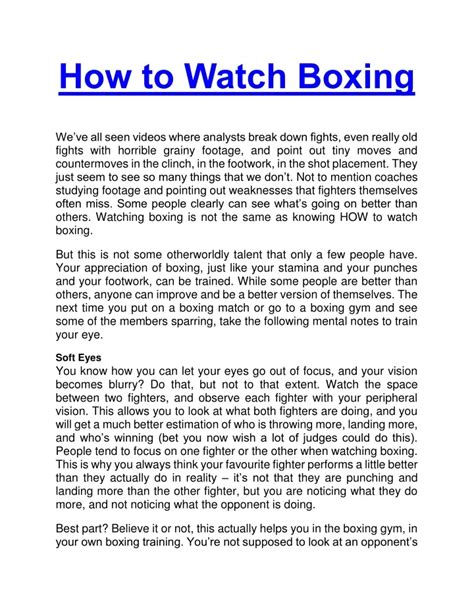 Image result for How to Watch Boxing