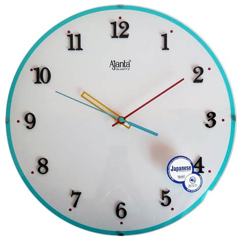 Ajanta Plastic Wall Clock (30 cm x 30 cm x 4.5 cm, White) : Amazon.in