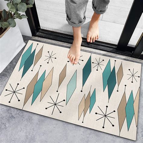 Amazon.com: Welcome Doormat Mid Century Modern Atomic Pattern Indoor ...
