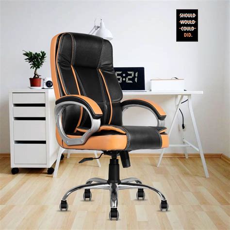 beAAtho® Vintage Ergonomic Leatherette Executive High Back Revolving ...