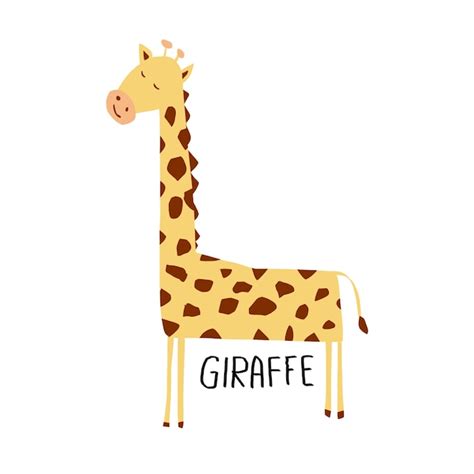 childish pattern with cute giraffe and hand drawn shapes | Premium Vector