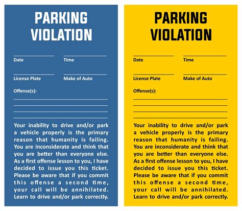 Printable Parking Ticket Template Word - Printables Template Free