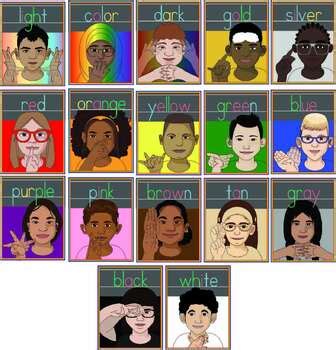 Image result for Basic ASL Colors