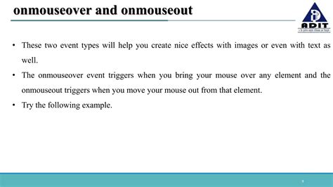 Onmouseover in JavaScript 的图像结果