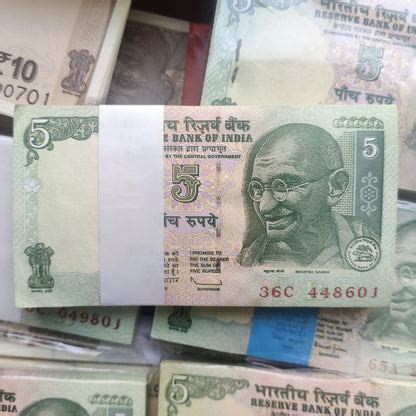 Rare💥 5 Rupee Tractor Issue Bundle Serial Wise 100 Notes Lowest Price ...