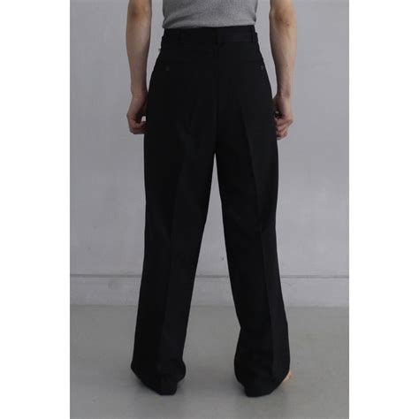 【COU】toromi poly gabardine 2tuck wide slacks -4210- | cv