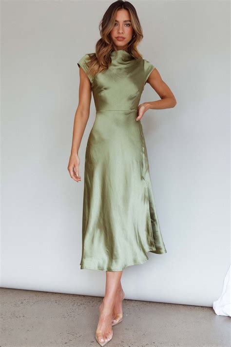 Shop the Lucinda Twist Back Midi Dress Olive