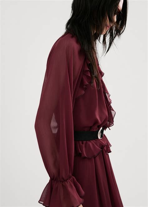 Long ruffled dress - Women | MANGO Saudi Arabia