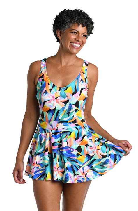 Maxine Of Hollywood Women's Standard Surplice Swim Dress One Piece ...
