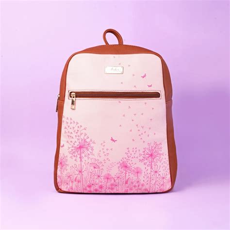 Buy Strokes by Namrata Mehta Pink Dandelions Compact Backpack Online