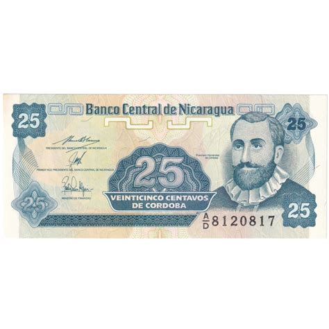 Nicaragua 1991 25 Centavos UNC A/D 8120817 Banknote – SCOINS INDIA