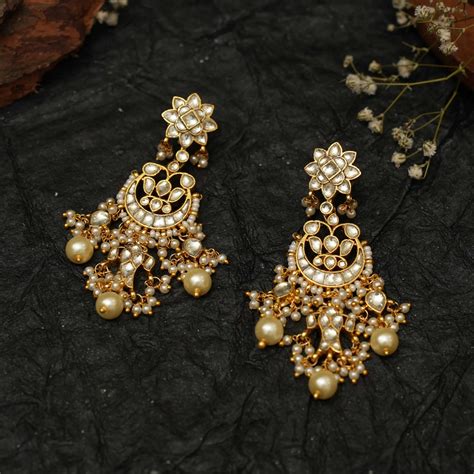 Kundan chandbali Earrings | Polki chandbali Earrings | Trendy Jewellery