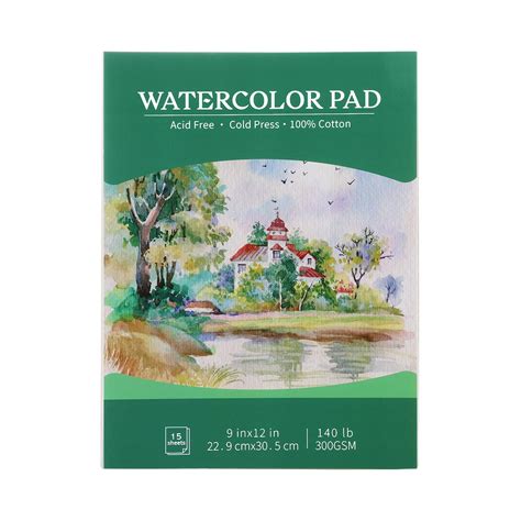 Amazon.com: Watercolor Paper Pad 9 x12, 140 lb/300 GSM Cold Press ...
