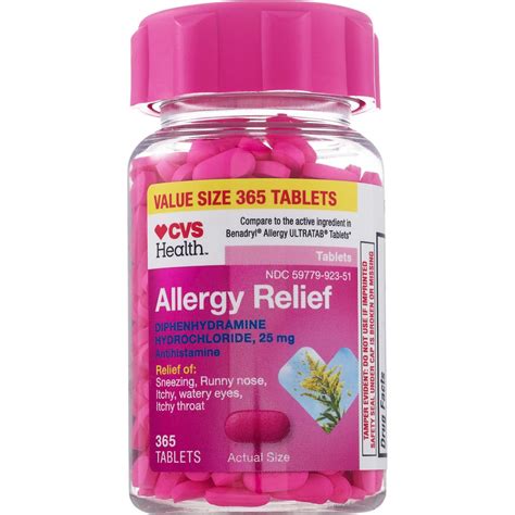 CVS HEALTH ALLERGY RELIEF DIPHENHYDRAMINE TABLETS, 10CT - CVS Pharmacy