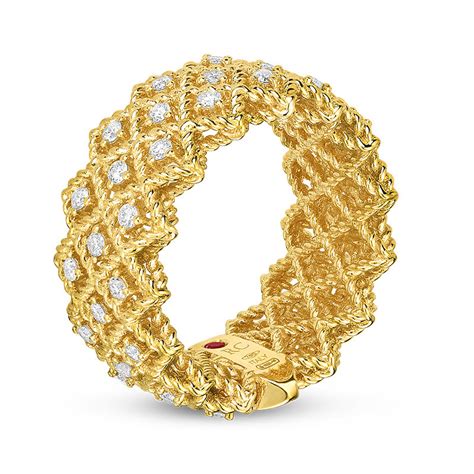 Roberto Coin New Barocco 12mm 18K Gold Diamond Ring | J.R. Dunn Jewelers
