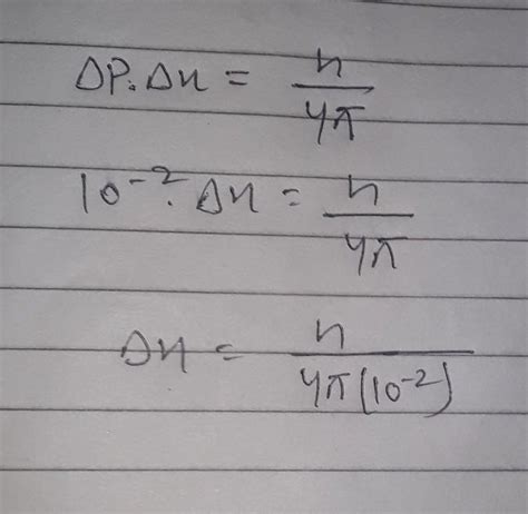 The Uncertainty in the momentum of a particle is 10^-2 kgms^-1 ...