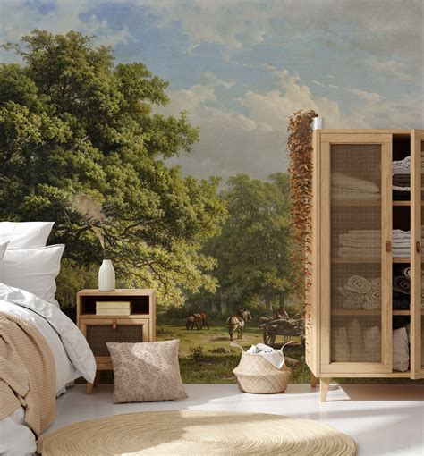 Vintage Landscape Mural Wallpaper at Catharine Blanco blog