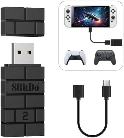 8Bitdo Wireless USB Adapter 2, Bluetooth Controller Adapter for Xbox ...