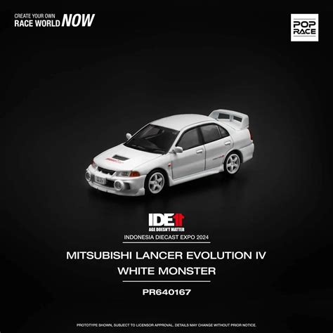 Pop Race 1/64 IDE 2024 MITSUBISHI LANCER EVO IV - MONSTER WHITE ...