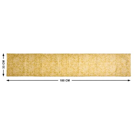 Buy Drake Harvey Ochre Velvet Printed Reversible Table Runner from Home ...