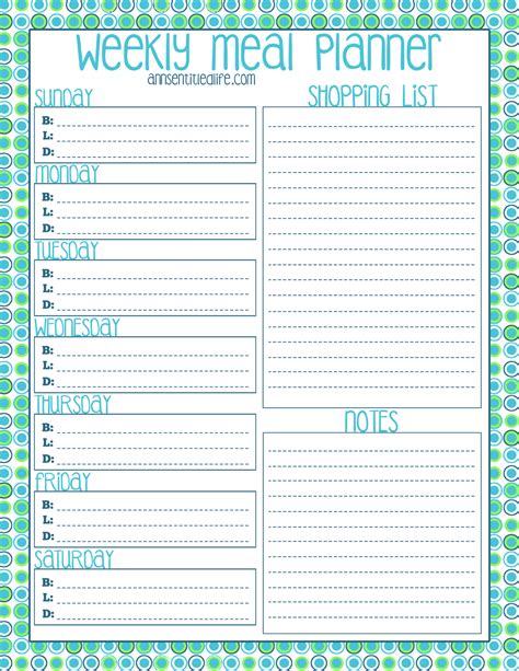 Free Printable Meal Planners