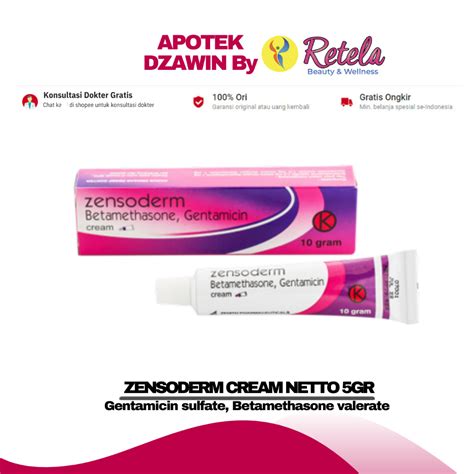 Jual ZENSODERM CREAM 5GR (GENTAMICIN SULFATE, BETAMETHASONE VALERATE) | Shopee Indonesia - gentamicin sulfate cream