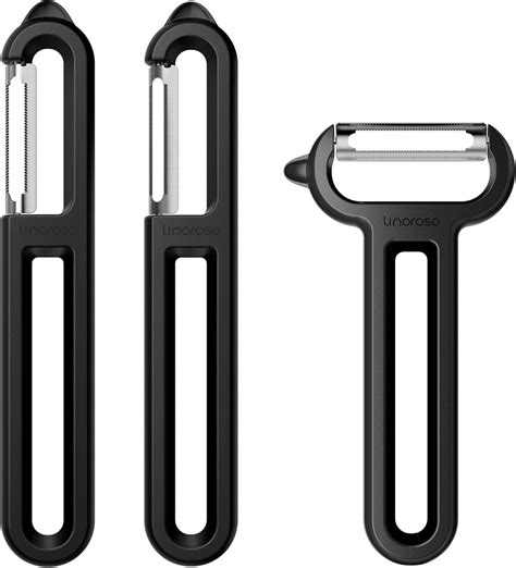 Amazon.com: Linoroso 3 Pieces Vegetable Peeler Set with Straight Peeler ...