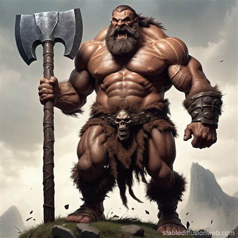 Goliath Barbarian with Hill Giant Ancestry | Stable Diffusion Online